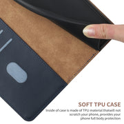 For OnePlus 9R Genuine Leather Fingerprint-proof Horizontal Flip Phone Case(Blue)
