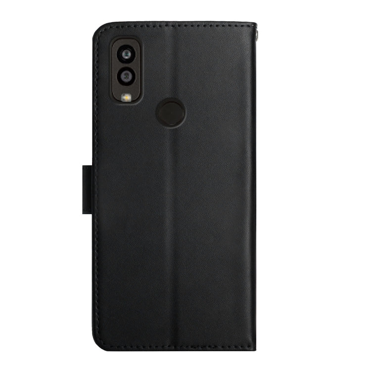 For Kyocera Android One S9 Genuine Leather Fingerprint-proof Flip Phone Case(Black)