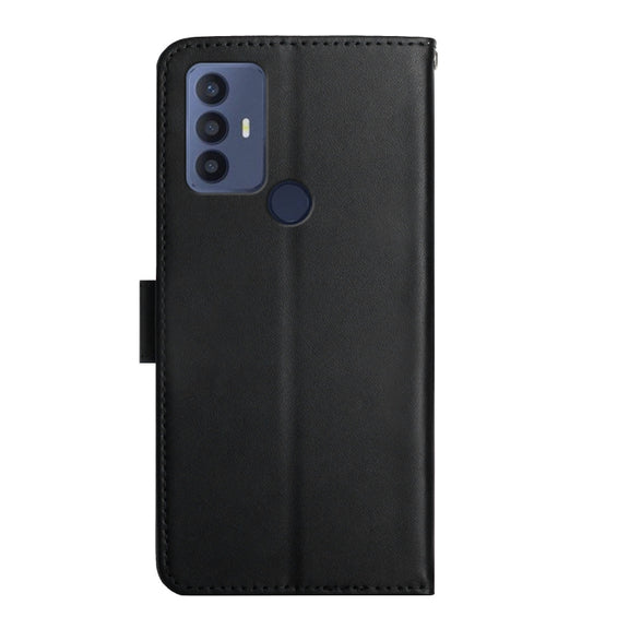 For Sharp Aquos V6 / V6 Plus Genuine Leather Fingerprint-proof Flip Phone Case(Black)