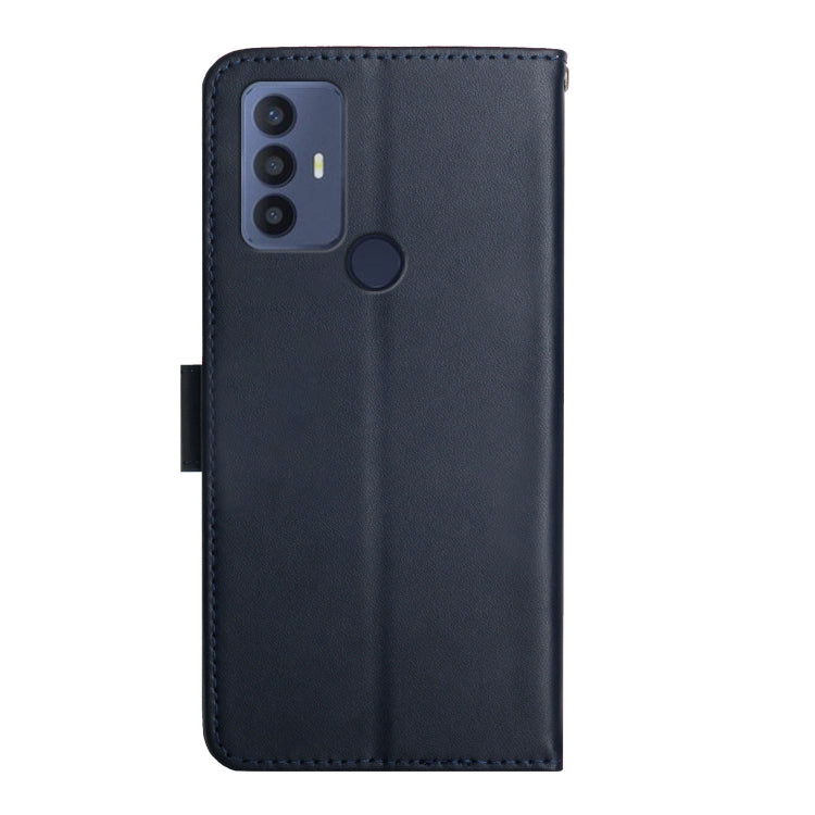 For Sharp Aquos V6 / V6 Plus Genuine Leather Fingerprint-proof Flip Phone Case(Blue)