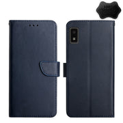 For Sharp Aquos Wish SHG06 Genuine Leather Fingerprint-proof Flip Phone Case(Blue)