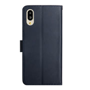 For Sharp Simple Sumaho 6 Genuine Leather Fingerprint-proof Flip Phone Case(Blue)