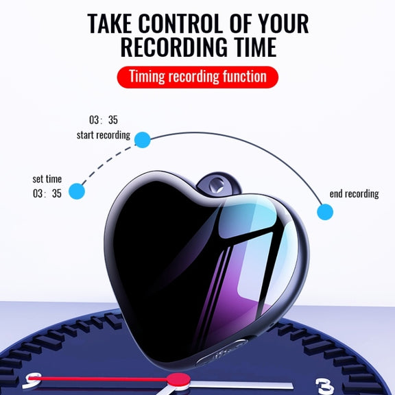 Q66 Heart Pendant Smart HD Noise Reduction Voice Control Recording Pen, Capacity:32GB