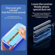 For iPhone 16e / 13 / 13 Pro Fast Attach Dust-proof Anti-static Tempered Glass Film