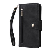 For Google Pixel 3A Rivet Buckle 9 Cards Three Fold Leather Phone Case(Black)