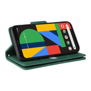 For Google Pixel 4 XL Rivet Buckle 9 Cards Three Fold Leather Phone Case(Green)