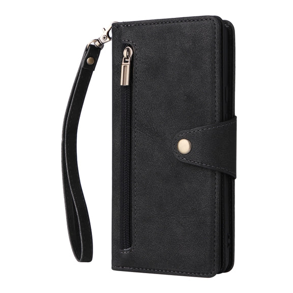 For Google Pixel 6 Rivet Buckle 9 Cards Three Fold Leather Phone Case(Black)