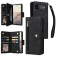 For Google Pixel 6 Pro Rivet Buckle 9 Cards Three Fold Leather Phone Case(Black) - Google Cases by PMC TechLife | Online Shopping South Africa | PMC TechLife | Buy Now Pay Later Mobicred