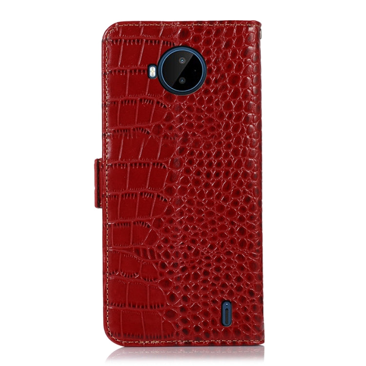 For Nokia C20 Plus Crocodile Top Layer Cowhide Leather Phone Case(Red)