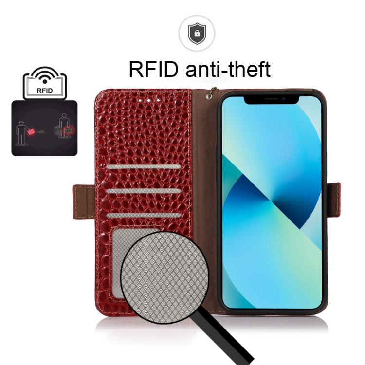 For Google Pixel 7 Pro 5G Crocodile Top Layer Cowhide Leather Phone Case(Red)