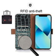 For Google Pixel 7 Pro 5G Crocodile Top Layer Cowhide Leather Phone Case(Green)
