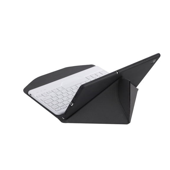 BM20 Diamond Texture Bluetooth Keyboard Leather Case with Triangle Back Support For Lenovo M10 Plus 10.3 inch TB-X606 / TB-X606F(Black + White)
