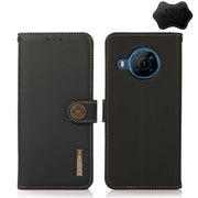 For Nokia X100 KHAZNEH Custer Genuine Leather RFID Phone Case(Black)