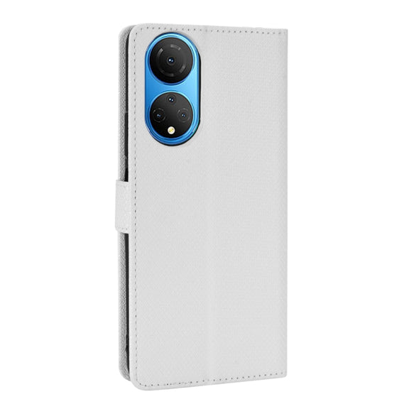 For Honor X7 Diamond Texture Leather Phone Case(White)