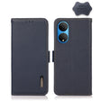 For Honor X7 / Play 30 Plus KHAZNEH Side-Magnetic Litchi Genuine Leather RFID Phone Case(Blue) - Honor Cases by PMC TechLife | Online Shopping South Africa | PMC TechLife | Buy Now Pay Later Mobicred