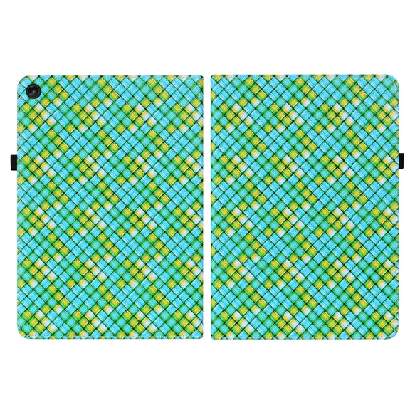 For Lenovo Tab M10 Plus 10.6 3rd Gen. Color Weave Leather Tablet Case with Holder(Green)
