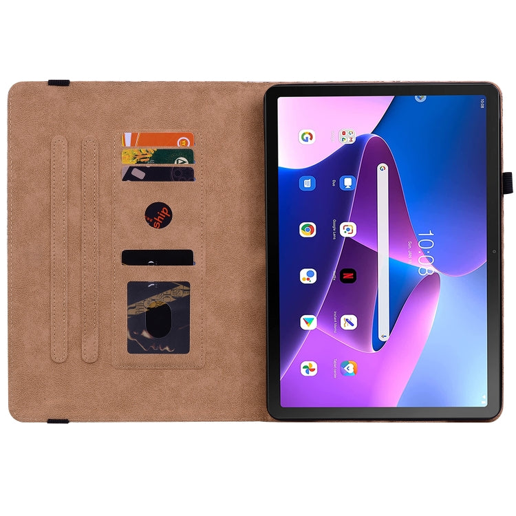 For Lenovo Tab M10 Plus 10.6 3rd Gen. Color Weave Leather Tablet Case with Holder(Green)
