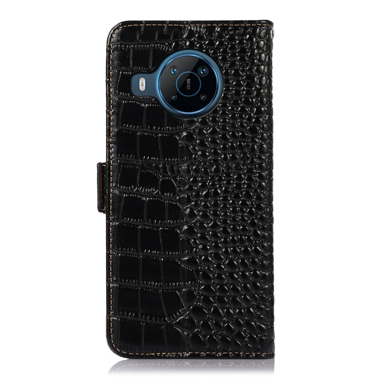 For Nokia X100 Crocodile Top Layer Cowhide Leather Phone Case(Black)