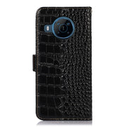 For Nokia X100 Crocodile Top Layer Cowhide Leather Phone Case(Black)