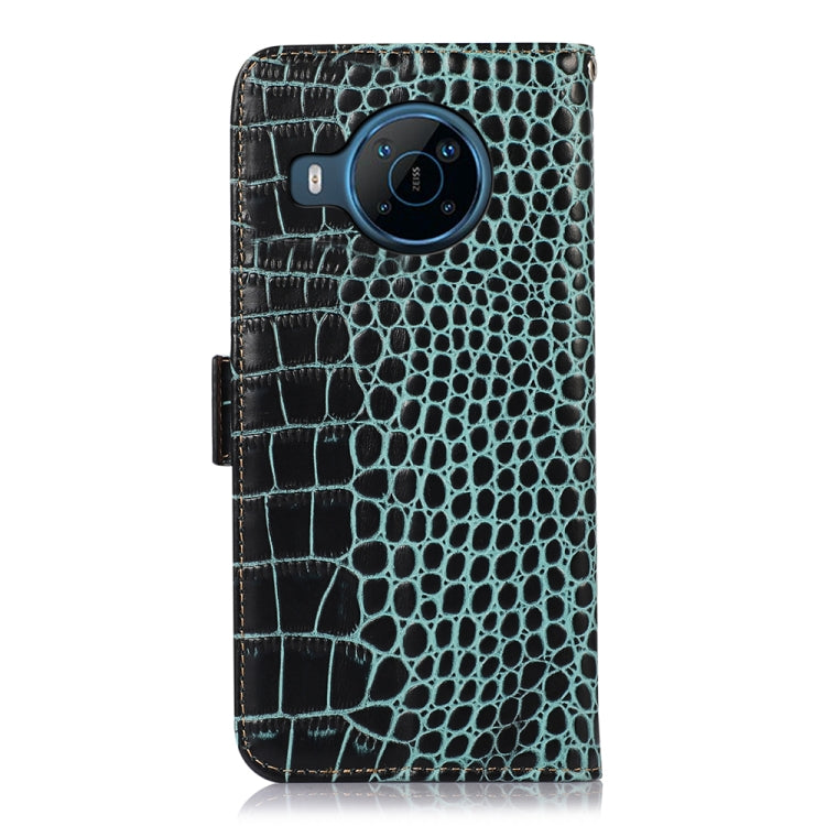 For Nokia X100 Crocodile Top Layer Cowhide Leather Phone Case(Green)