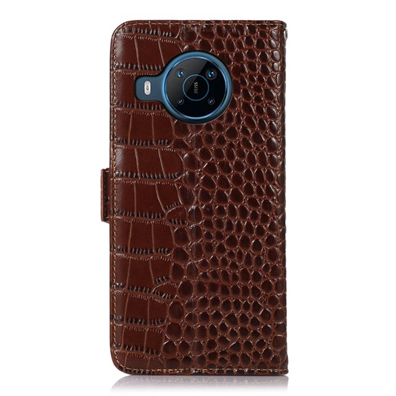 For Nokia X100 Crocodile Top Layer Cowhide Leather Phone Case(Brown)