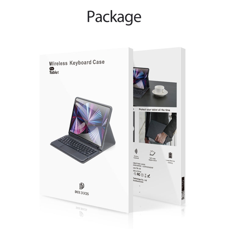 DUX DUCIS Bluetooth Keyboard Leather Case with Touchpad & Smart Sleep Function For iPad 10.2 2021 / 2020 / 2019(Black)