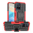 For vivo Y75 / Y55 / T1 5G Tire Texture TPU + PC Phone Case with Holder(Red) - vivo Cases by PMC TechLife | Online Shopping South Africa | PMC TechLife | Buy Now Pay Later Mobicred