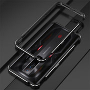 For ZTE nubia Red Magic 7 Aurora Series Metal Frame Phone Case(Black Silver)