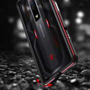 For ZTE nubia Red Magic 7 Pro Aurora Series Metal Frame Phone Case(Black Purple)