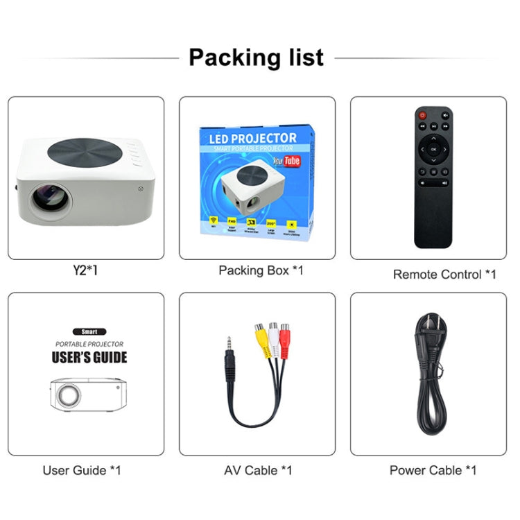 Y2 1280x720P 80ANSI Mini LCD LED Smart Projector, Plug Tpye:UK Plug