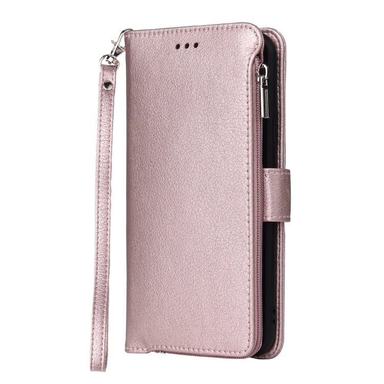 For Huawei Mate 30 Microfiber Zipper Horizontal Flip Leather Case(Rose Gold)