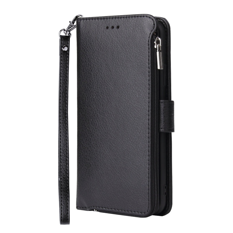 For Huawei P40 Microfiber Zipper Horizontal Flip Leather Case(Black)