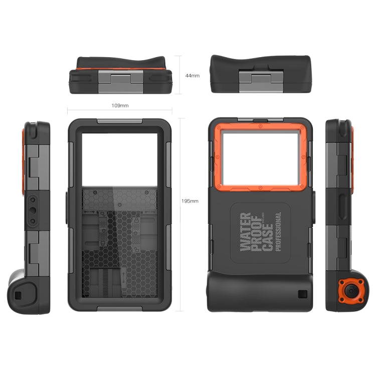 RedPepper 2nd Generation Diving Water-resistant Protective Case, Water-resistant depth: 15m(Black + Orange)