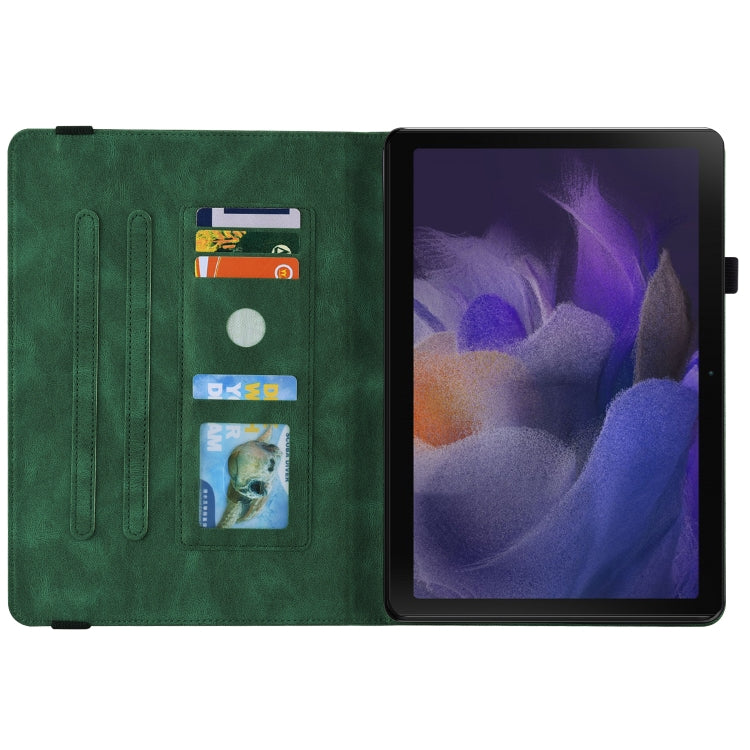 For Realme Pad Butterfly Flower Embossed Leather Tablet Case(Green)