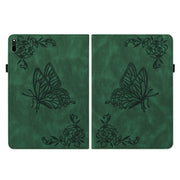 For Huawei MatePad 11 2021 Butterfly Flower Embossed Leather Tablet Case(Green)