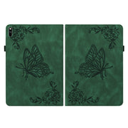 For Huawei MatePad Pro 10.8 2021 Butterfly Flower Embossed Leather Tablet Case(Green)