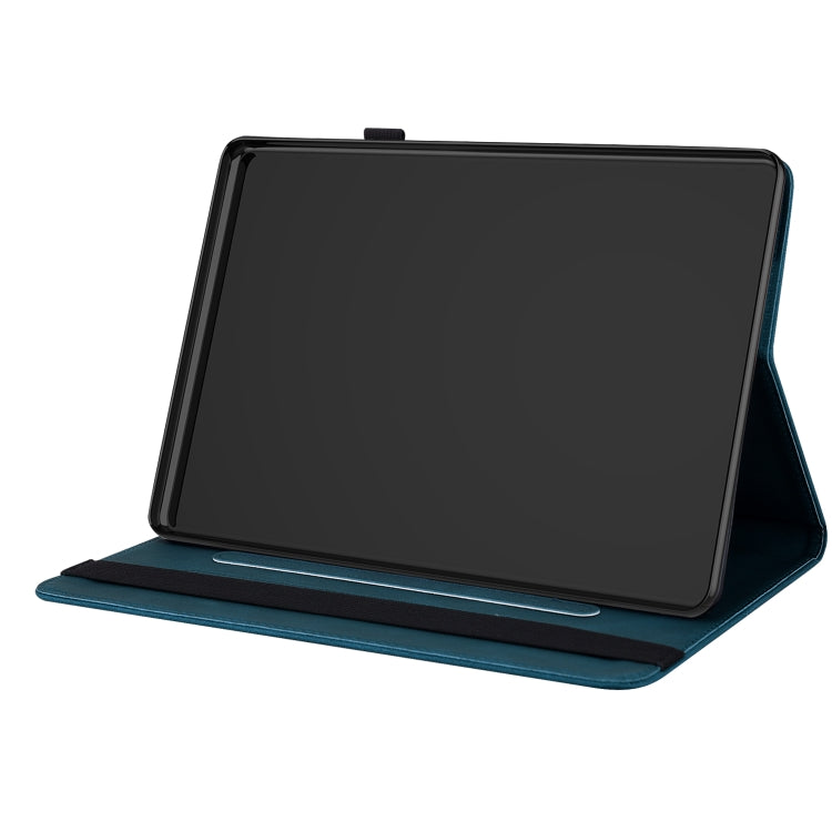 For Huawei MediaPad M5 Lite Butterfly Flower Embossed Leather Tablet Case(Blue)