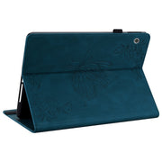 For Huawei MediaPad T5 Butterfly Flower Embossed Leather Tablet Case(Blue)