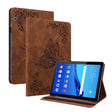 For Huawei MediaPad T5 Butterfly Flower Embossed Leather Tablet Case(Brown) - Huawei by PMC TechLife | Online Shopping South Africa | PMC TechLife | Buy Now Pay Later Mobicred