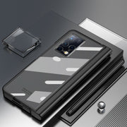For Huawei Mate X2 Electroplating Hinge Phone Case with Stylus(Black)