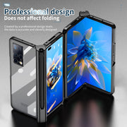 For Huawei Mate X2 Electroplating Hinge Phone Case with Stylus(Black)