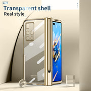 For Huawei Mate X2 Electroplating Hinge Phone Case with Stylus(Gold)