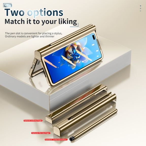 For Huawei Mate X2 Electroplating Hinge Phone Case with Stylus(Gold)
