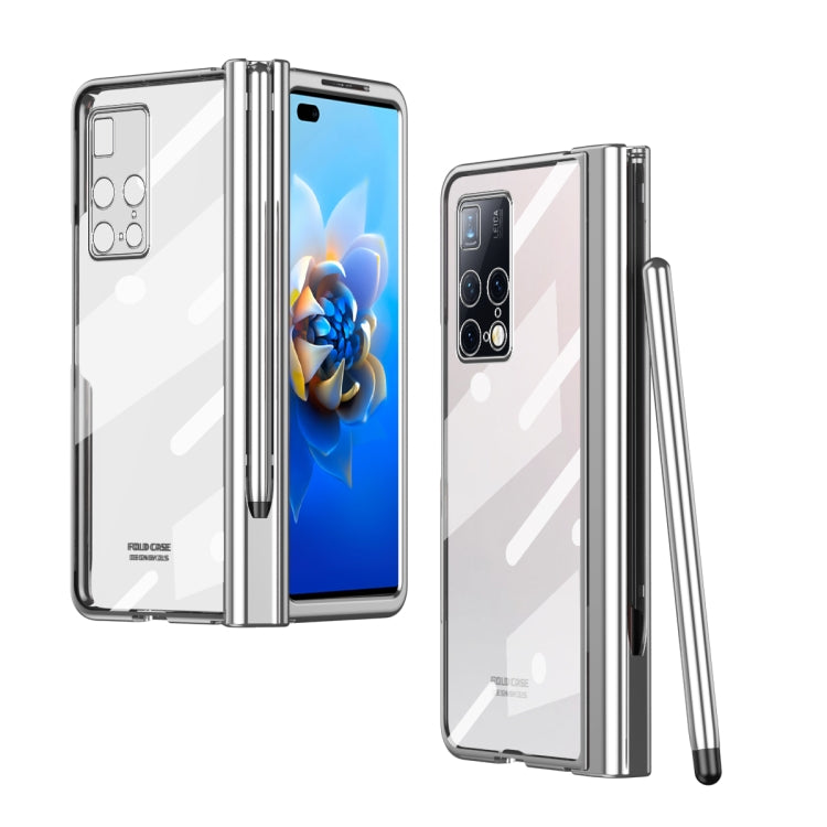 For Huawei Mate X2 Electroplating Hinge Phone Case with Stylus(Silver)