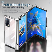 For Huawei Mate X2 Electroplating Hinge Phone Case with Stylus(Silver)