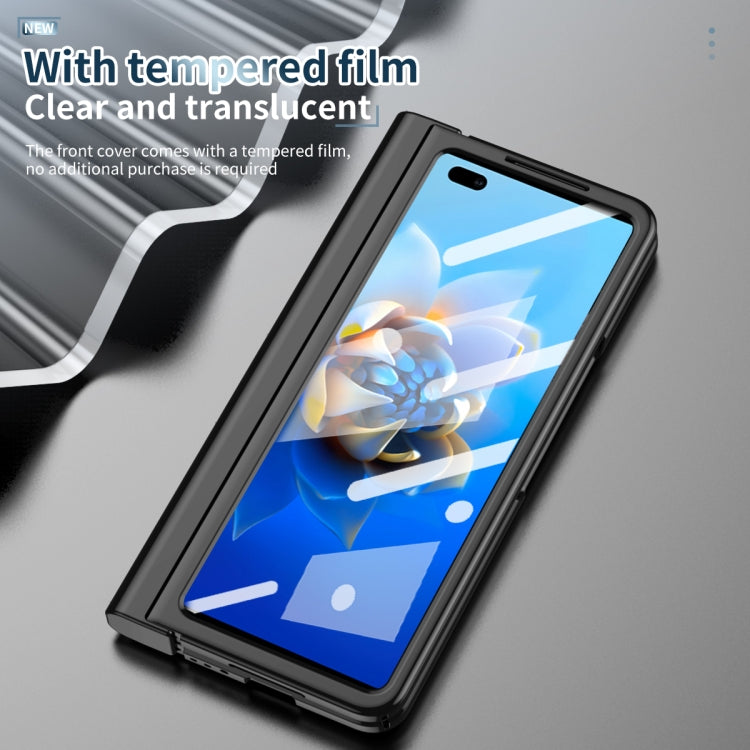For Huawei Mate X2 Full Body Electroplating Hinge Phone Case with Stylus(Black)