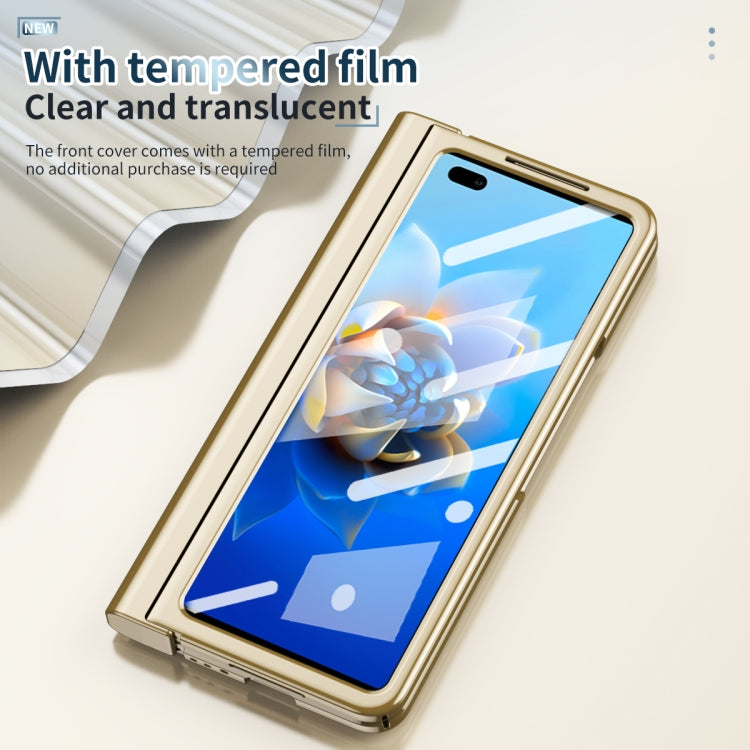 For Huawei Mate X2 Full Body Electroplating Hinge Phone Case with Stylus(Gold)