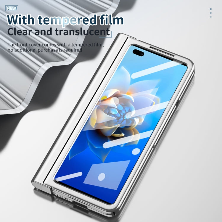 For Huawei Mate X2 Full Body Electroplating Hinge Phone Case with Stylus(Silver)