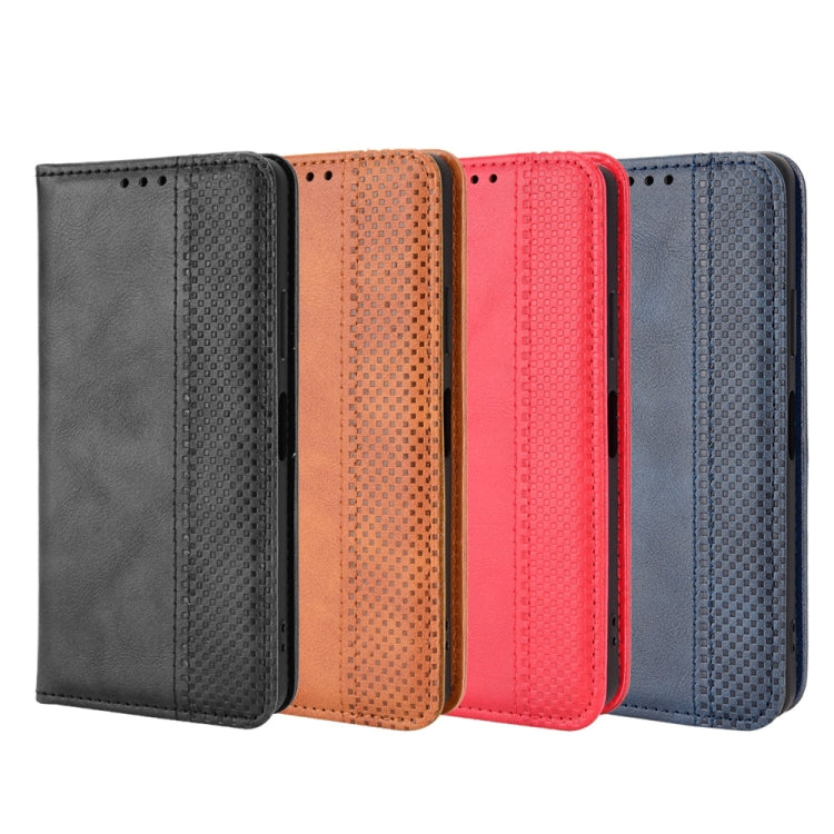 For Blackview A95 Magnetic Buckle Retro Texture Leather Phone Case(Blue)