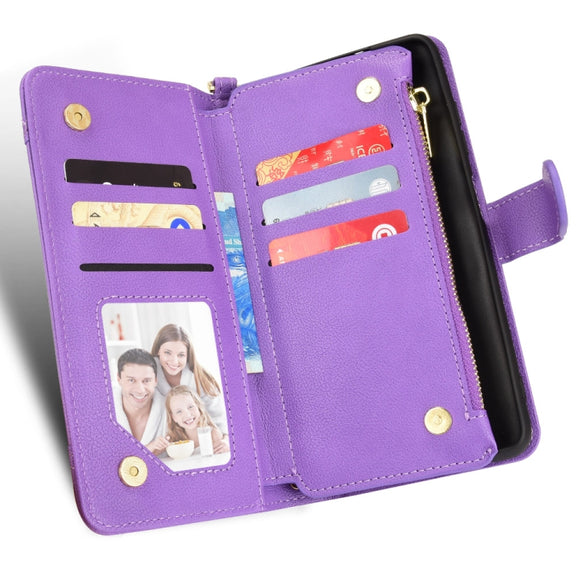 For Doogee X96 Pro Litchi Texture Zipper Leather Phone Case(Purple)